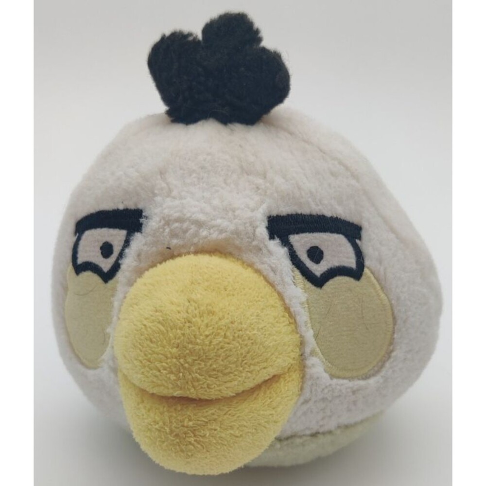 2012 Commonwealth Angry Birds Matilda 5" Round White Plush Stuffed Animal